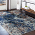 5’ x 8’ Blue and White Abstract Ocean Area Rug