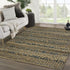 5' X 7' Blue And Brown Dhurrie Hand Woven Area Rug