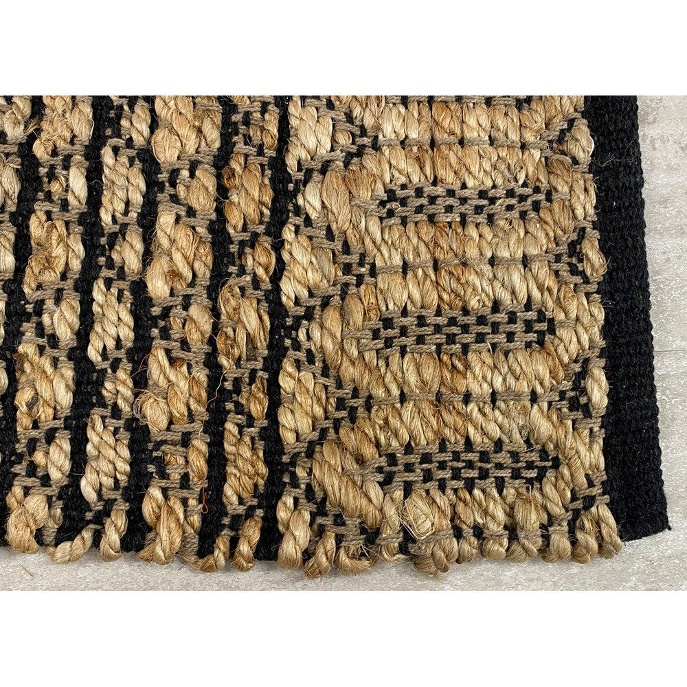 3' X 4' Brown And Black Dhurrie Hand Woven Area Rug