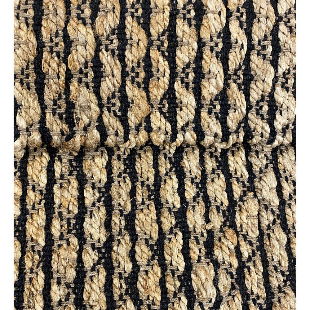 3' X 4' Brown And Black Dhurrie Hand Woven Area Rug