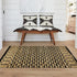 3' X 4' Brown And Black Dhurrie Hand Woven Area Rug