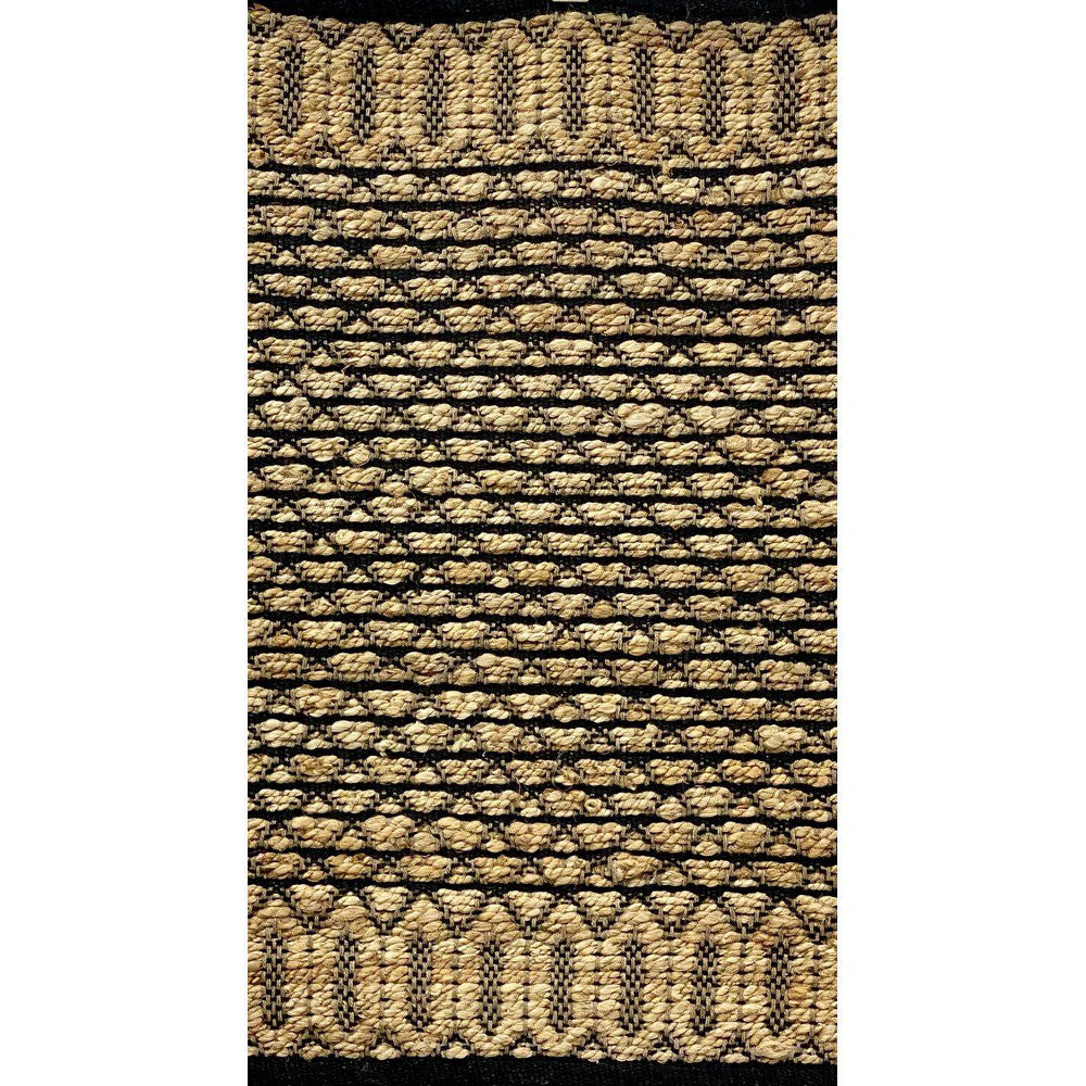 3' X 4' Brown And Black Dhurrie Hand Woven Area Rug