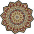 4’ Round Red Decorative Petaled Edge Area Rug