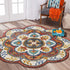 4’ Round Red Layered Petals Area Rug