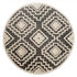 4’ Round Gray and Cream Geometric Area Rug