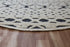 4’ Round Blue and Cream Decorative Area Rug