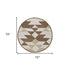 4’ Round Brown Bohemian Geometric Area Rug