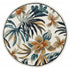 6’ Round Blue and White Tropical Area Rug