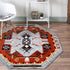 4’ Round Terracotta Tribal Area Rug