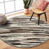 4’ Round Brown and Gray Camouflage Area Rug