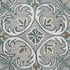 4’ Round Gray and White Filigree Area Rug