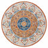 4’ Round Orange Traditional Medallion Area Rug