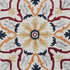 4’ Round Red and Ivory Floral Filigree Area Rug