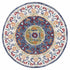 4’ Round Blue and White Ornate Medallion Area Rug