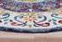 4’ Round Blue and White Ornate Medallion Area Rug