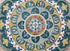 4’ Round Teal Floral Mandala Area Rug