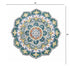 4’ Round Teal Floral Mandala Area Rug