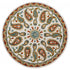 7’ Round Orange and White Paisley Area Rug