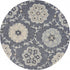 5' Blue And Gray Round Wool Hand Tufted Area Rug