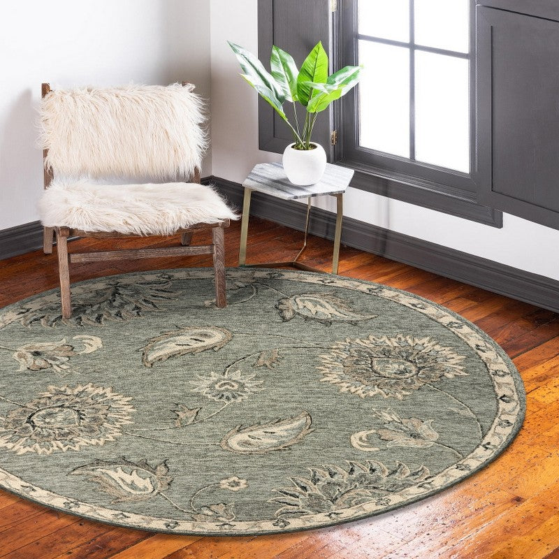 7' X 9' Gray Wool Hand Tufted Area Rug