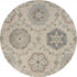 7' Blue And Ivory Round Wool Hand Tufted Area Rug