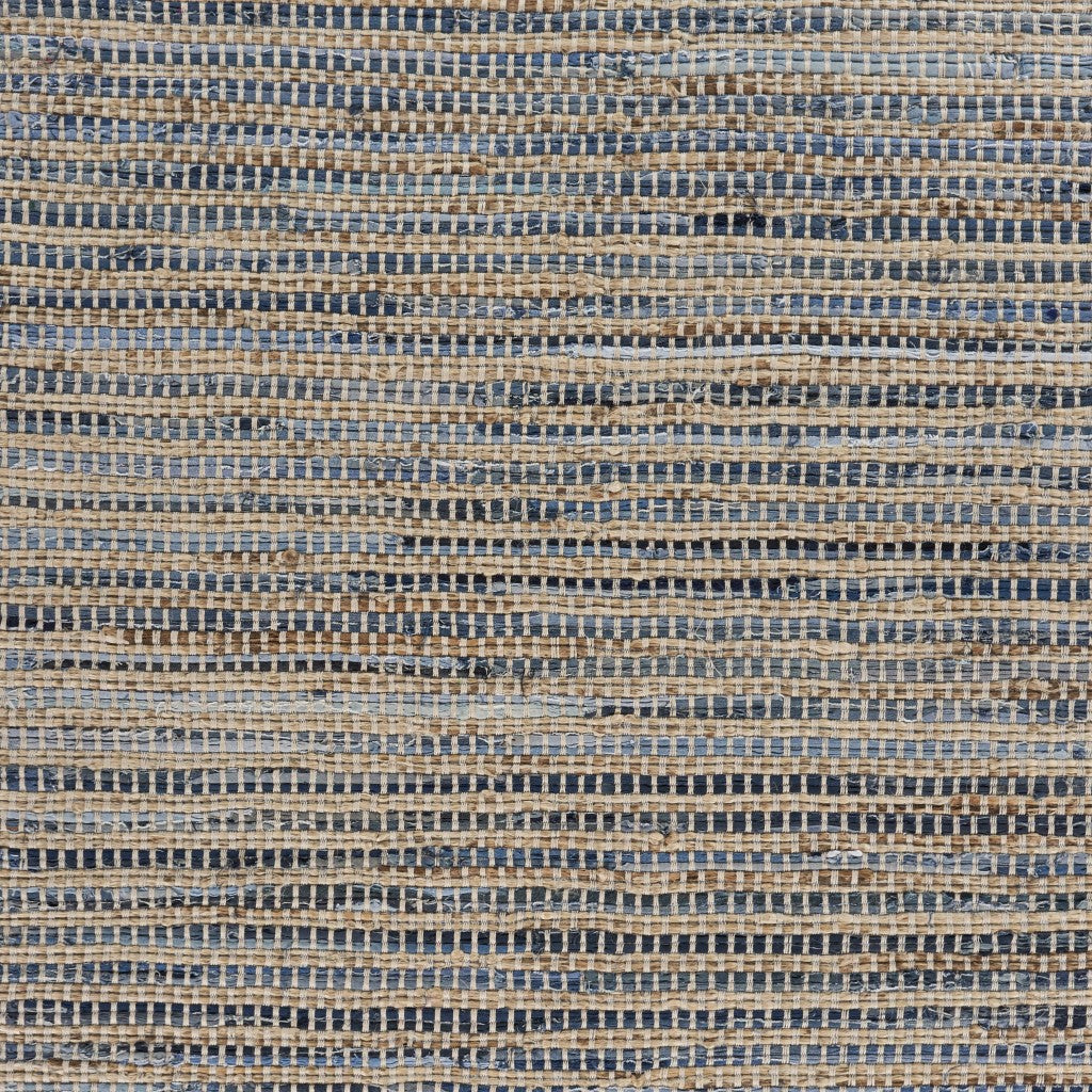 5’ x 7’ Blue and Beige Striped Area Rug