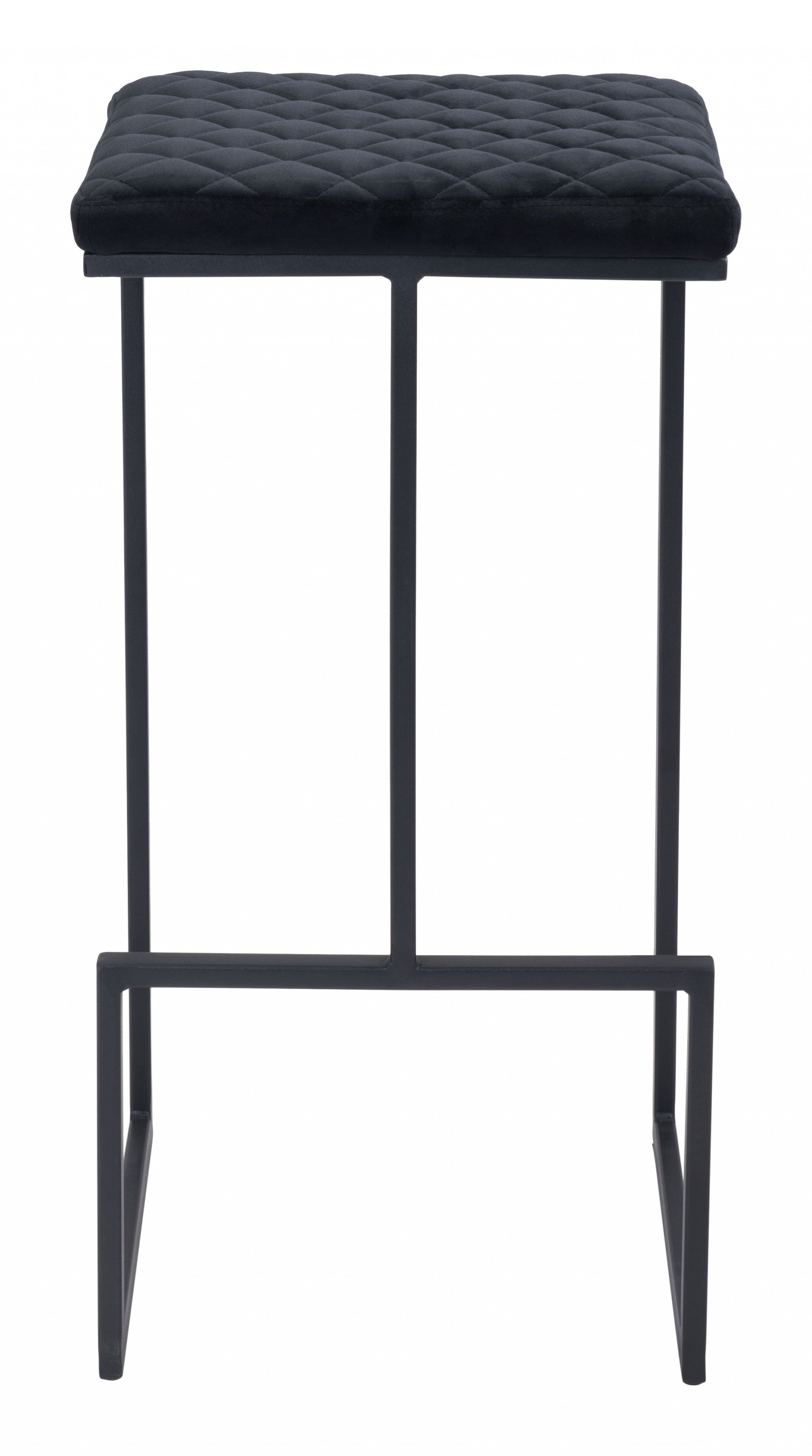 30" Black Steel Backless Bar Height Bar Chair