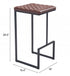 30" Brown And Black Steel Backless Bar Height Bar Chair