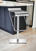 32" Silver Steel Swivel Backless Bar Height Bar Chair