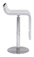 27" White And Silver Steel Swivel Backless Adjustable Height Bar Chair