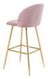 30" Pink And Gold Steel Low Back Bar Height Bar Chair