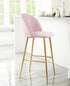 30" Pink And Gold Steel Low Back Bar Height Bar Chair