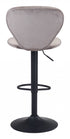 24" Gray And Black Steel Swivel Low Back Counter Height Bar Chair