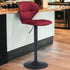 24" Red And Black Steel Swivel Low Back Counter Height Bar Chair