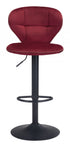 24" Red And Black Steel Swivel Low Back Counter Height Bar Chair