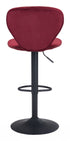 24" Red And Black Steel Swivel Low Back Counter Height Bar Chair