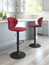 24" Red And Black Steel Swivel Low Back Counter Height Bar Chair