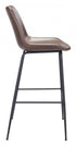 31" Brown And Black Steel Low Back Bar Height Bar Chair