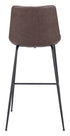 31" Brown And Black Steel Low Back Bar Height Bar Chair