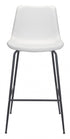 31" White And Black Steel Low Back Bar Height Bar Chair