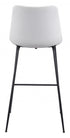 31" White And Black Steel Low Back Bar Height Bar Chair