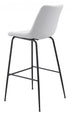 31" White And Black Steel Low Back Bar Height Bar Chair