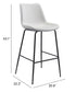 31" White And Black Steel Low Back Bar Height Bar Chair