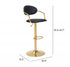 24" Black And Gold Steel Swivel Low Back Counter Height Bar Chair