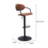 24" Brown And Black Steel Swivel Low Back Counter Height Bar Chair