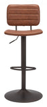 24" Brown And Black Steel Swivel Low Back Counter Height Bar Chair