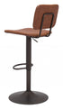 24" Brown And Black Steel Swivel Low Back Counter Height Bar Chair