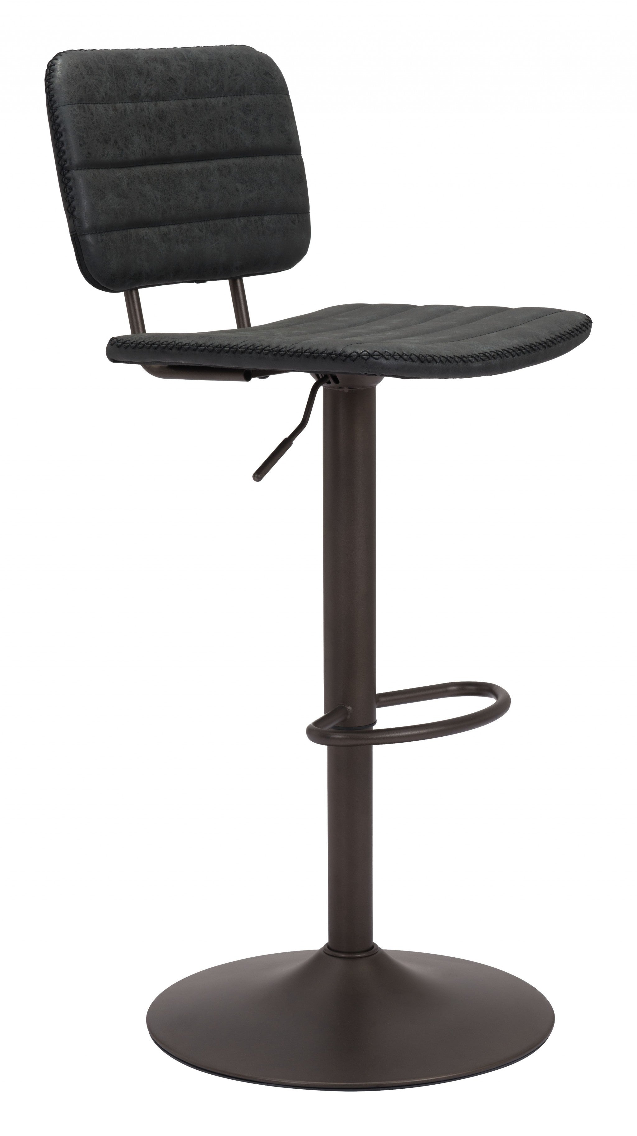 24" Black Steel Swivel Low Back Counter Height Bar Chair