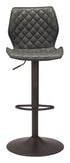 24" Gray And Black Steel Swivel Low Back Counter Height Bar Chair