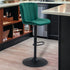 24" Green And Black Steel Swivel Low Back Counter Height Bar Chair